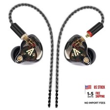 Vibes 202 Wired Earbuds - HiFi in Ear Monitor Headphones   1-Black 3.5mm