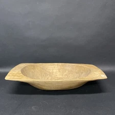 Vintage Wood Primitive Deep Kitchen Trough Kneading Bread Bowl Raised Footed K5