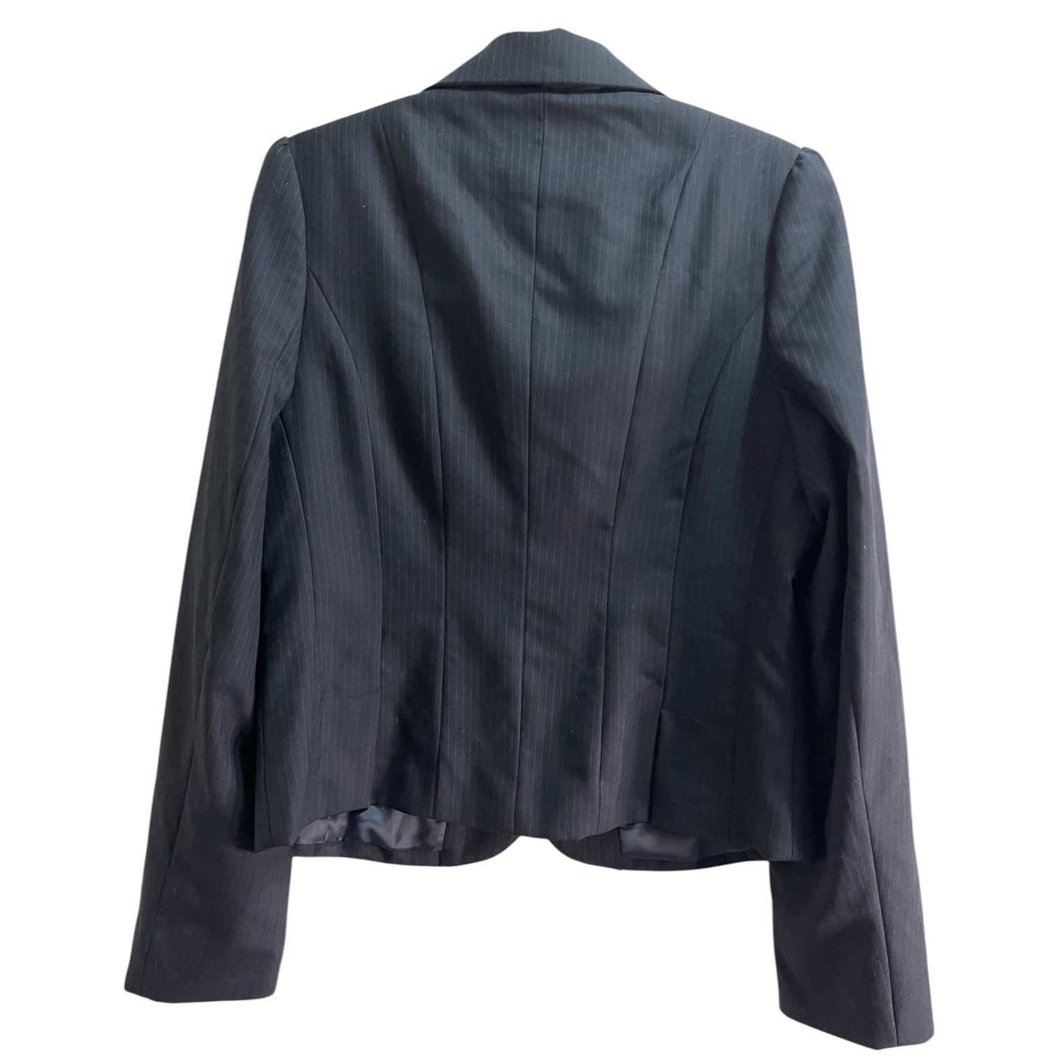 Oxford Woman Wool Suit Jacket Size AU14 Navy Pinstripe NWT RRP$399 Single Breast image 2