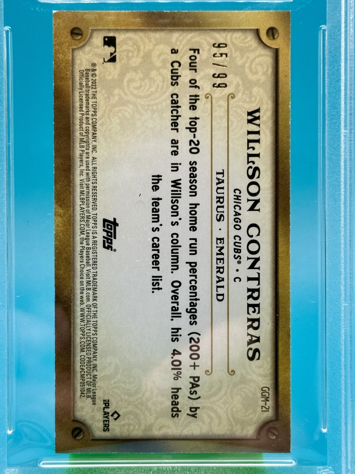 PSA 7 - 2022 Gypsy Queen Willson Contreras Minis-Green #GGM-21 95/99 view 3