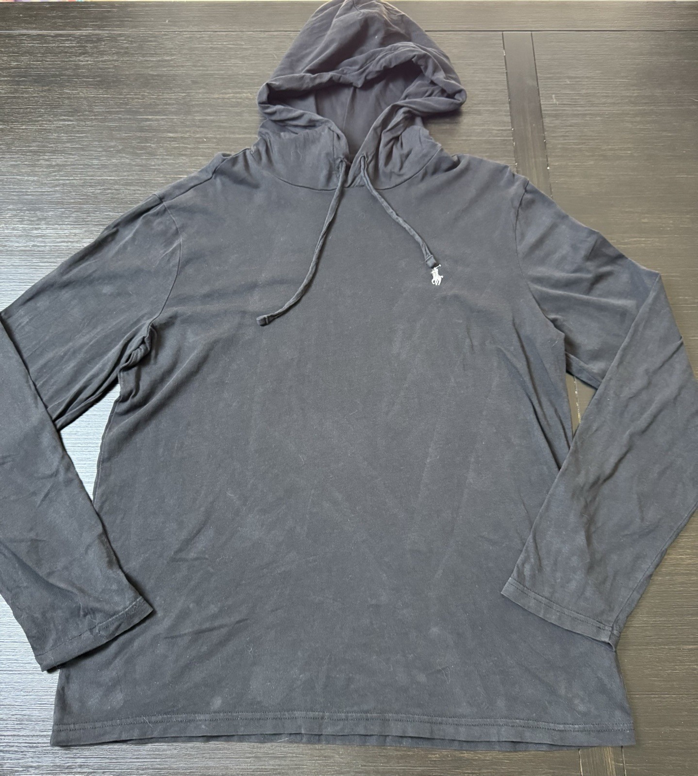 Polo Ralph Lauren camicia uomo media nera maglia con cappuccio pony leggera preppy