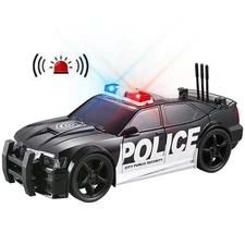 Police Car Toy Plastic Pursuit Rescue Vehicle with Sirnes Sound and Light for...