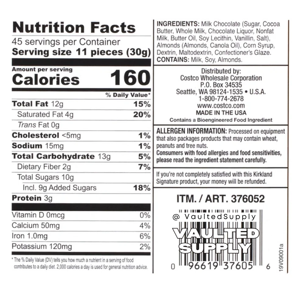 Kirkland Milk Chocolate Almonds 3 lb Each (2 Pack) – Fresh Costco Bulk Chocolate - Image 4 of 4