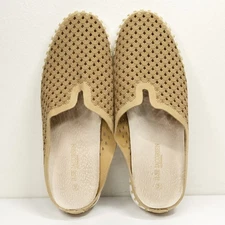ILSE JACOBSEN Hornbaek Tulip Perforated Leather Mules Tan Resort Vacation 38/8