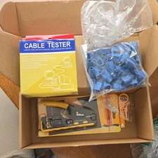 Wakhow RJ45 Crimp Tool Kit, Ethernet Pass Through Crimper, Network Cat5 Cat6 ...