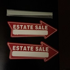 7 Pc Estate Sale Signs; 17  x 6  w/stakes Double Sided