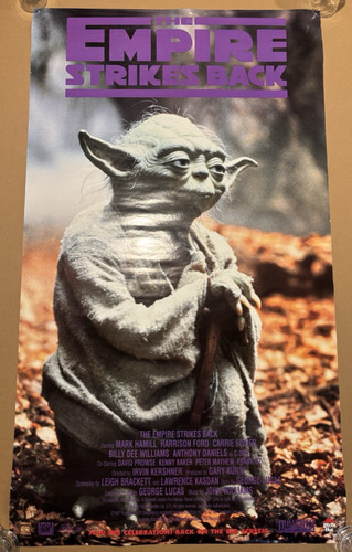 1997 Pizza Hut Empire Strikes Back 35" x 20" Promo 2-Sided Movie Poster w/ Yoda