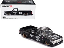 Chevrolet Silverado Dually "Hot Rod V1" Matt Black 1/64 Diecast by Mini GT