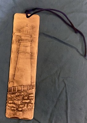 Bookmark Metal Lighthouse Easter Hand Forge Fence 6x1.5  Blue String Beautiful