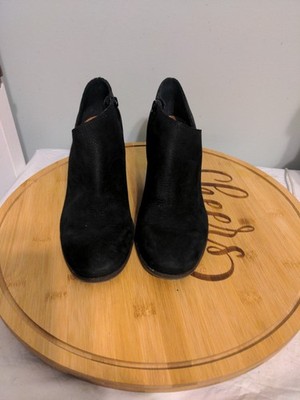 Lucky Brand Zemlin Wedge Bootie Black Size 8.5M Good Condition 