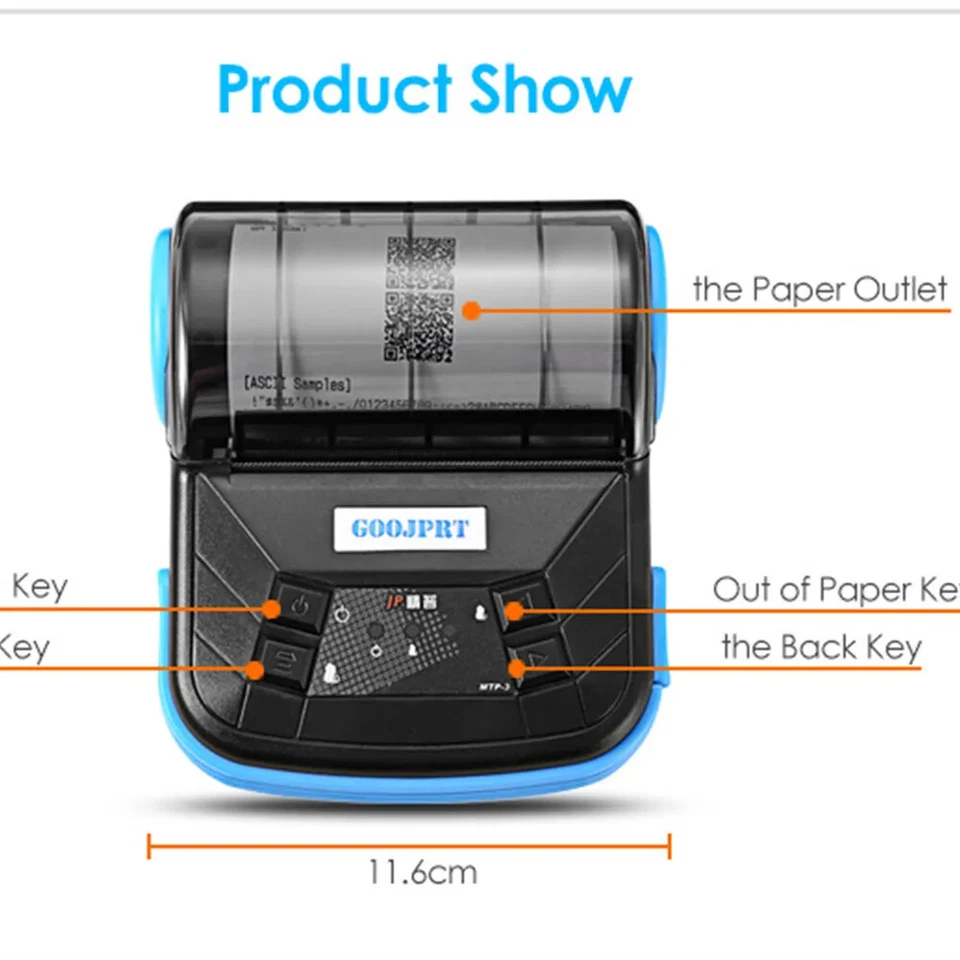 3 Inch/80mm Mini Potable Tickets Printer Thermal Receipts Printer  lowest price - Image 3 of 4