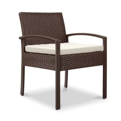 Gardeon Outdoor Furniture Bistro Wicker Chair Brown Perth Outdoor Furniture Bistro Wicker Chair