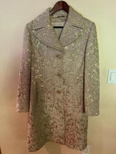 Cinzia Rocca Due Gold Lame Bemberg Coat  Size...