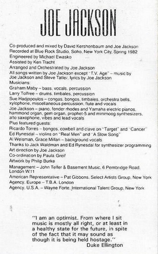Joe Jackson Night And Day CASSETTE ALBUM New Wave, Pop Rock A&M Masters reissue - Picture 6 of 9