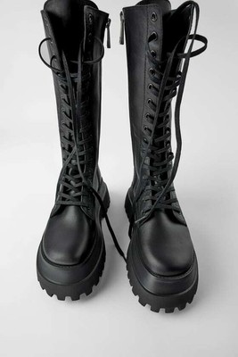 zara leather booties