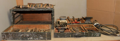 Jewelers tool chest hammer engravers pliers anvil vise smelters crucible jewelry