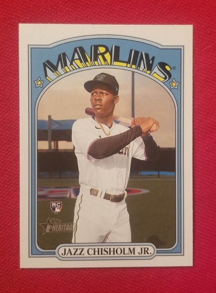 Topps Heritage Jazz Chisholm 2021 número alto novato radiocontrol #665 Miami Marlins