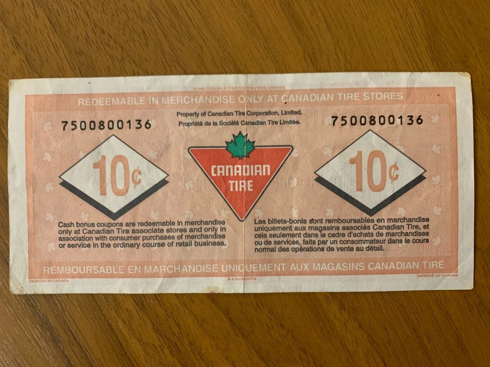 Canadian Tire Money 10c - 75th Anniversary Special Edition 1996  - Image 4 of 4