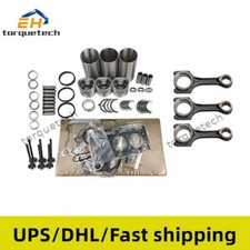 Rebuild Kit+3pcs Connecting Rod For For Yanmar 3tn66 Engine Jd 330 655 Tractor