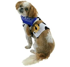 Cowboy Tee Pet Costume Cat Dog Cow Blue Bandana Size Small New 