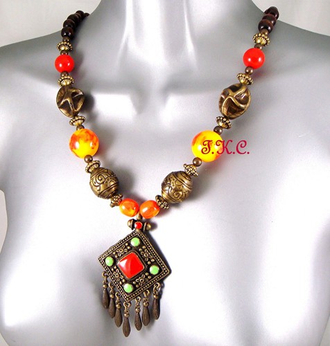 Étnico Ossie Brillante Tribal Retro Kuchi Africano Esmalte Grueso Collar de - Picture 20 of 33
