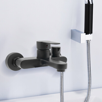 Mischbatterie Badewannenarmatur Bad Armatur Einhebelmischer Wasserhahn Schwarz！