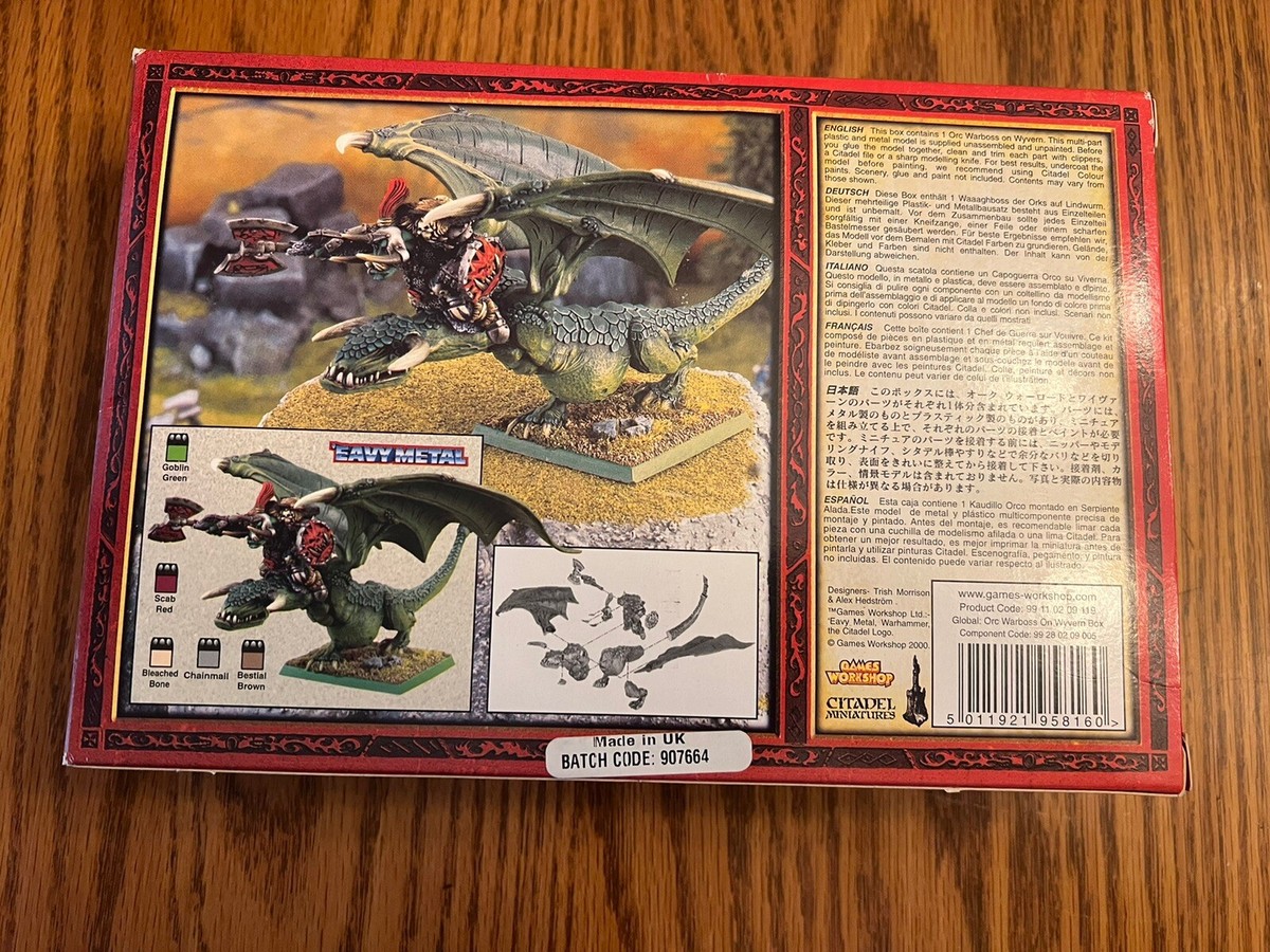 Warhammer Orc Warboss on Wyvern (2000) OOP Metal Miniature