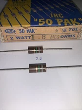 8 Meg Ohms 2 Watt  5%  Carbon Composition Resistors Mil Type By IRC New Qty Of 2