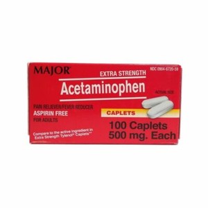 Major Extra Strength Acetaminophen 500 mg-100 Caplets   sealed  box Exp: 08/2027