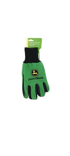 NWT John Deere Light-Duty Cotton Grip Gardening Gloves - Youth KIDS (5 pairs) - Picture 3 of 3