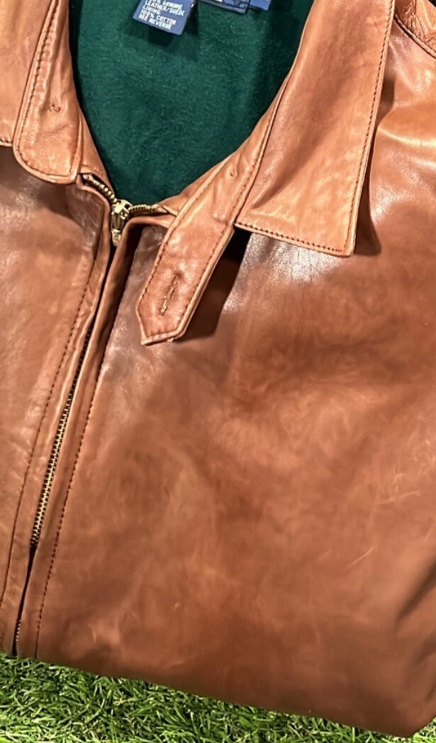 Vintage 90s Polo Ralph Lauren Men's Light Brown Leather Vintage 90s Polo Ralph Lauren Men's Light Brown Leather