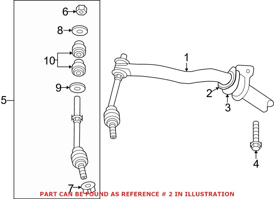 Buje de barra estabilizadora de suspensión delantera Mopar genuino OEM para Dodge Ram 3500 Foto 2 de 2