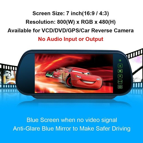 TFT-LCD 7" Rear View Mirror Monitor 12-24V For Truck Caravan RV Backup Camera - Picture 6 of 13