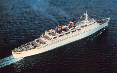 SS Emerald Seas Eastern Cruise Lines Miami Florida Panama Reg Vtg Postcard CP342