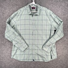 Untuckit Shirt Men's XXXL Wrinkle Free Green Plaid Long Sleeve Button Down