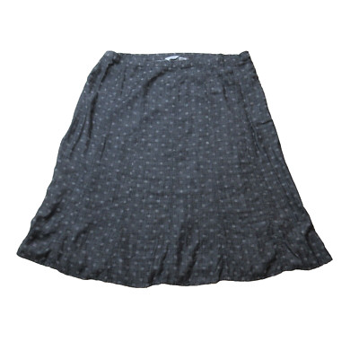 Ex M&S Leinen Rock Damen UK 24 Grau Regular A-Linie Klassisch Midi EU 52 Neu mit Etikett