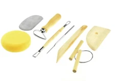 Sona Enterprises 8pc Pottery and Clay Carving Tool Set with Wooden Handles Kit