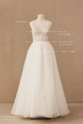 NUEVO CON ETIQUETAS BHLDN Wtoo by Watters Vestido de Boda Hemingway TALLA 6 Marfil Foto 3 de 4