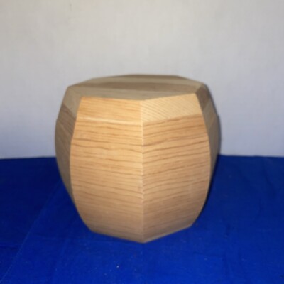 Handmade wood octagon keepsake box with lid -Estate Find