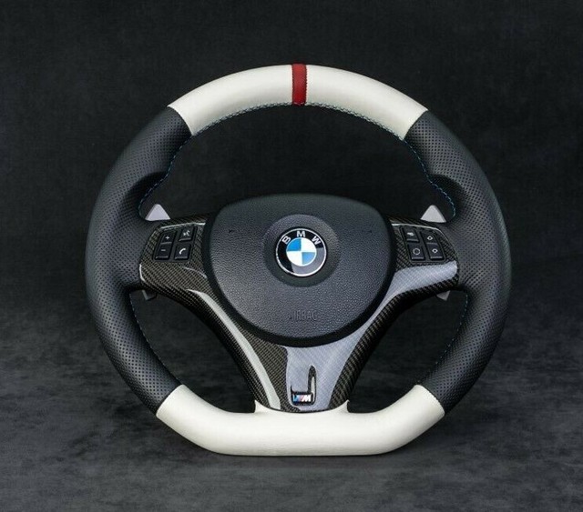 BMW Steering Wheel custom flat bottom E90 M3 E92 135i 128i 335I 335is paddle eBay