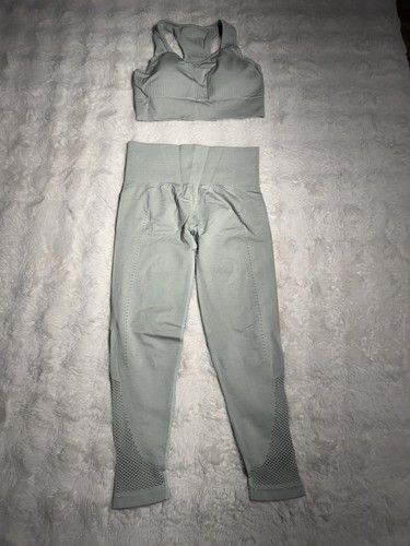 Gym Set for Women 2 Piece, Leggings and Top, Sportswear, Active Green Sz L - Picture 8 of 8
