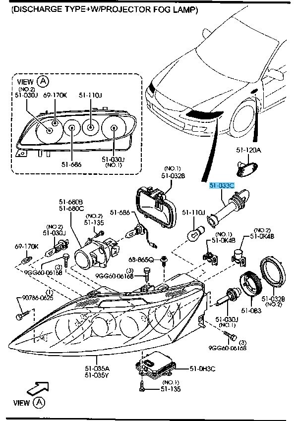 MAZDA MAZDA6 GG GY Genuine Head Lamp Socket GJ6A-51-0H8 x2 set OEM