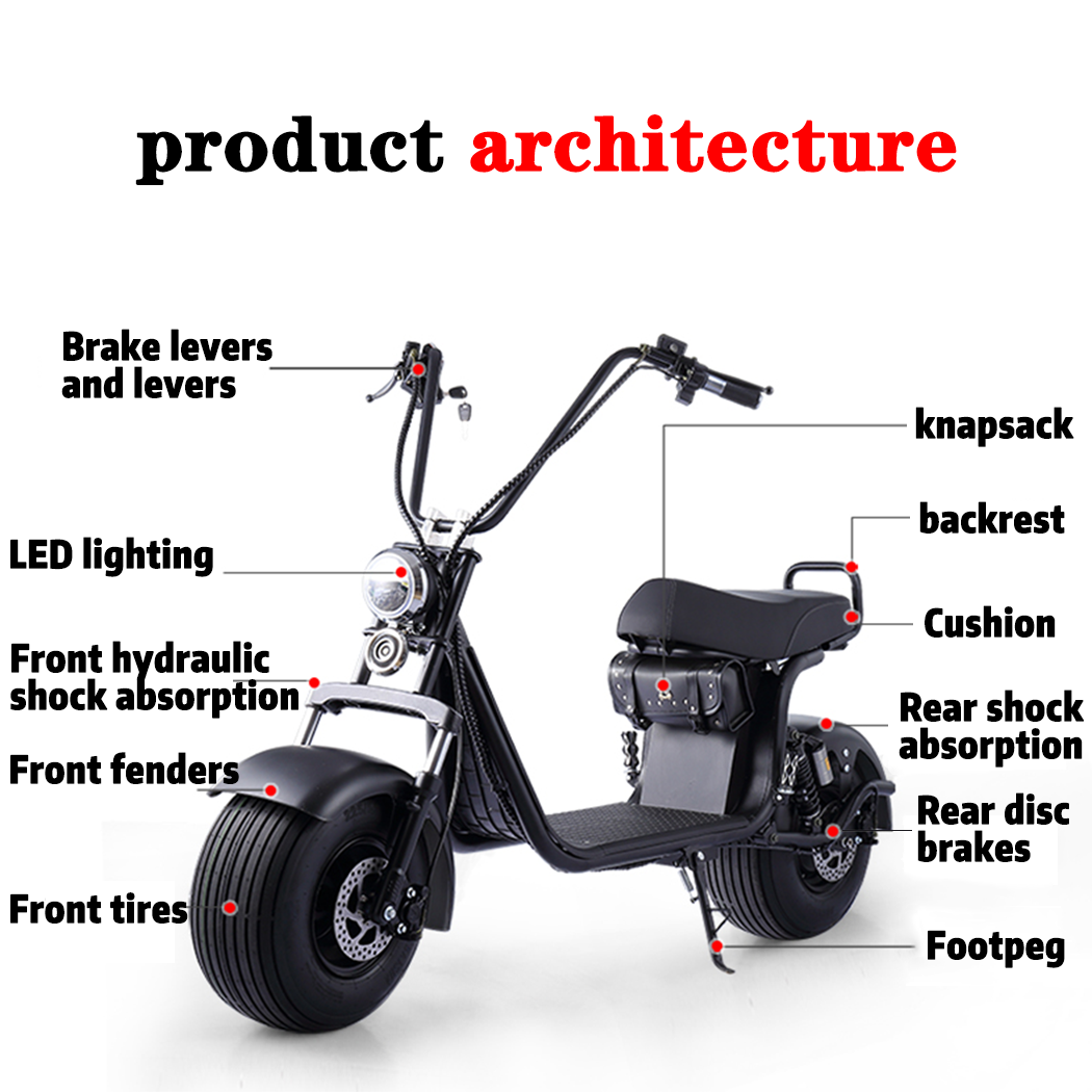 2000W Electric Scooter Adult Mobility Motor Scooter With Seat Off Road