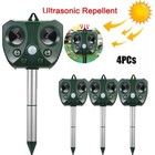 4Pcs X Animal Repeller Ultrasonic Solar Power Outdoor Pest Cat Mice Deer Sensor