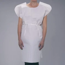 *50-Pieces* TIDI Avalon Premium Exam Gown Tissue/Poly/Tissue 30" x 42" White 811