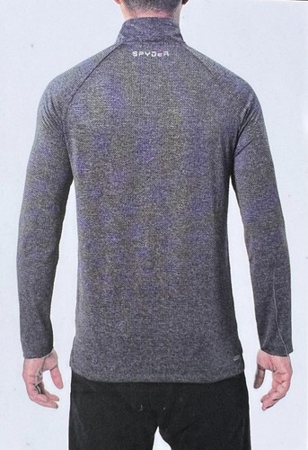 Pullover Spyder Top Cuarto Cremallera Ropa Activa Exterior GRIS Brezo Para Hombre Talla L NUEVO - Imagen 2 de 2