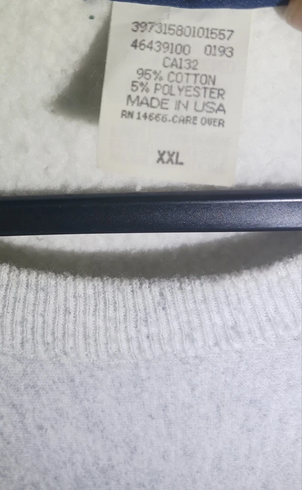 Sudadera Vintage Años 90 Universidad de Wyoming Vaqueros Gris Jaspeado Talla XXL Foto 4 de 4