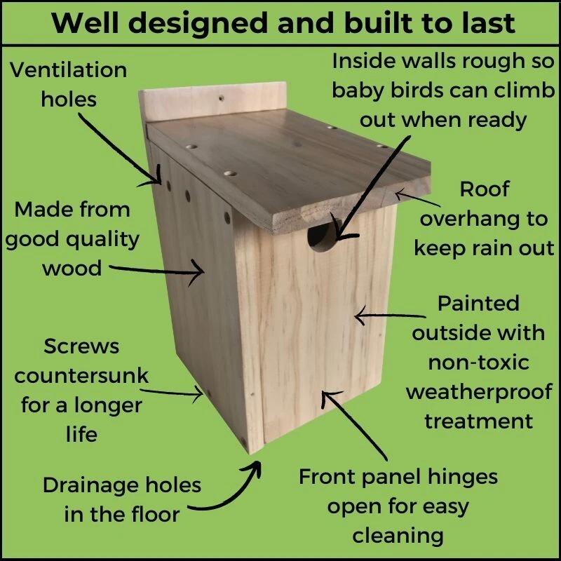 Construye tu propio juego de caja para pájaros kit hágalo usted mismo nido de pájaros casa regalo madera para niños nuevo