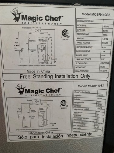Magic Chef MCBR440S2 4.4 Cubic-ft Refrigerator with Freezer, Crisper, Soda Rack! - Picture 12 of 24