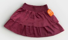 Wonder Nation Tiered Skirt Girls Large 10-12 Wine Smocked Elastic Waist NWT NEW